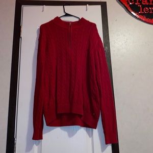 red woven izod turtle neck barely worn